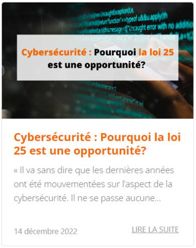 cybersecurité , une opportunité