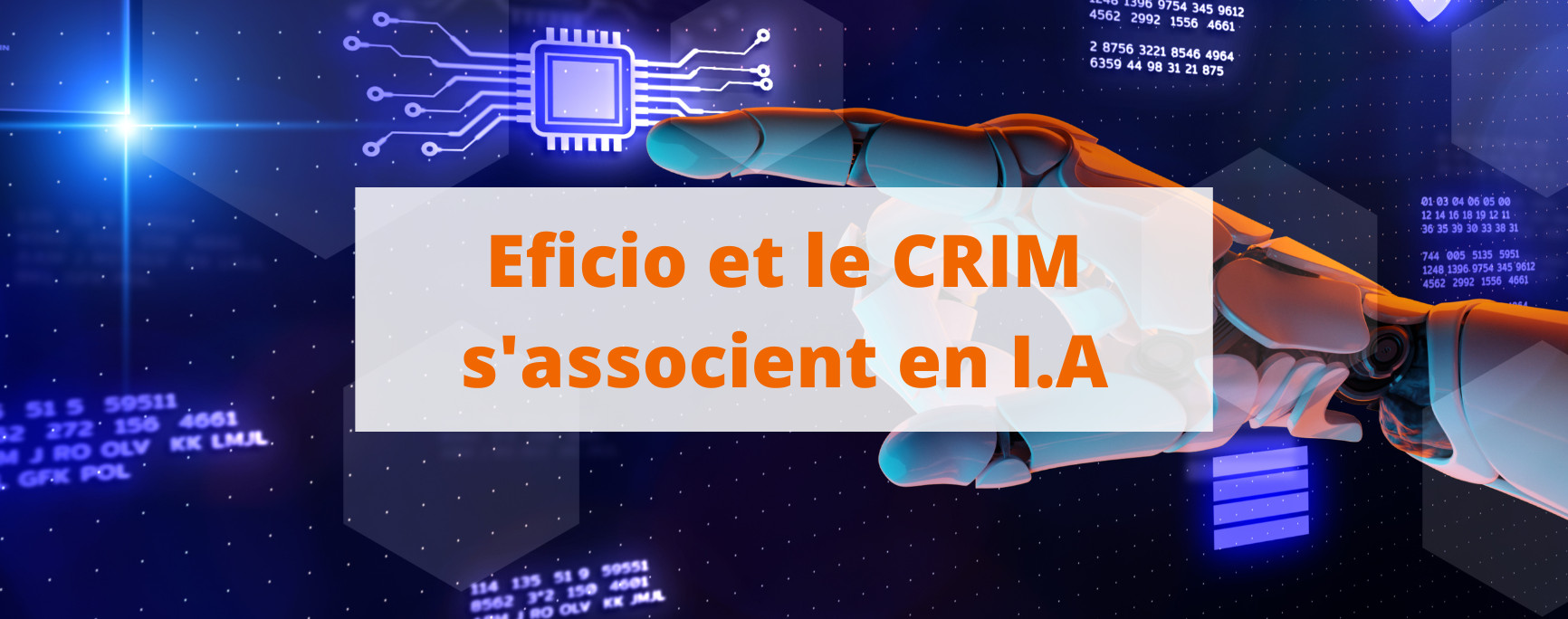 Eficio et le CRIM s'associent en I.A
